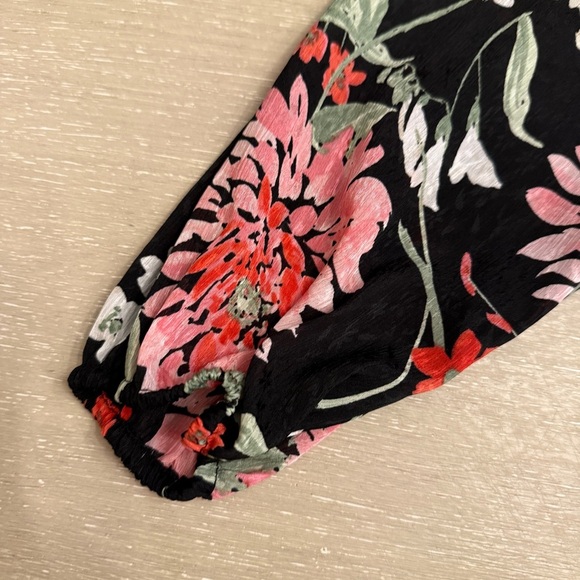 Draper James Black and Pink Floral Button Down Shirt - Picture 5 of 7